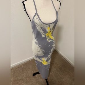 New Midi Sweater Dress with straps Grey NWT